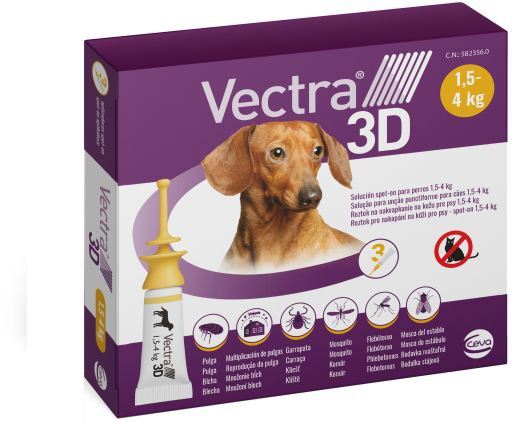 Vectra 3D Solucion spot-on para perros de 1,5 a 4 kg